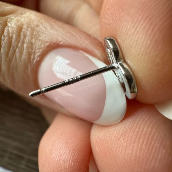 Heart and Paw Blue Silver Earrings N851 - Picture 6 of 6